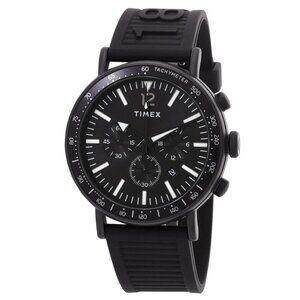 NWT Authentic Timex Standard Chronograph Quartz Black Dial Men's Watch